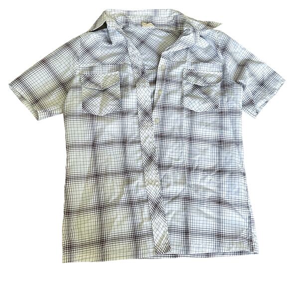 Men's Vintage K-Mart Polyester Button Up Plaid Dress Shirt Large - Picture 1 of 2